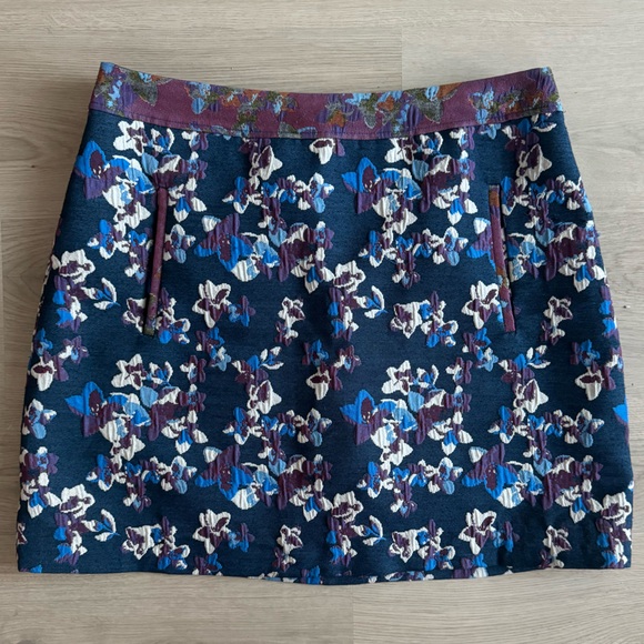 Maeve Dresses & Skirts - Maeve Mini Skirt Cardana Floral Brocade Purple Blue Size 14
